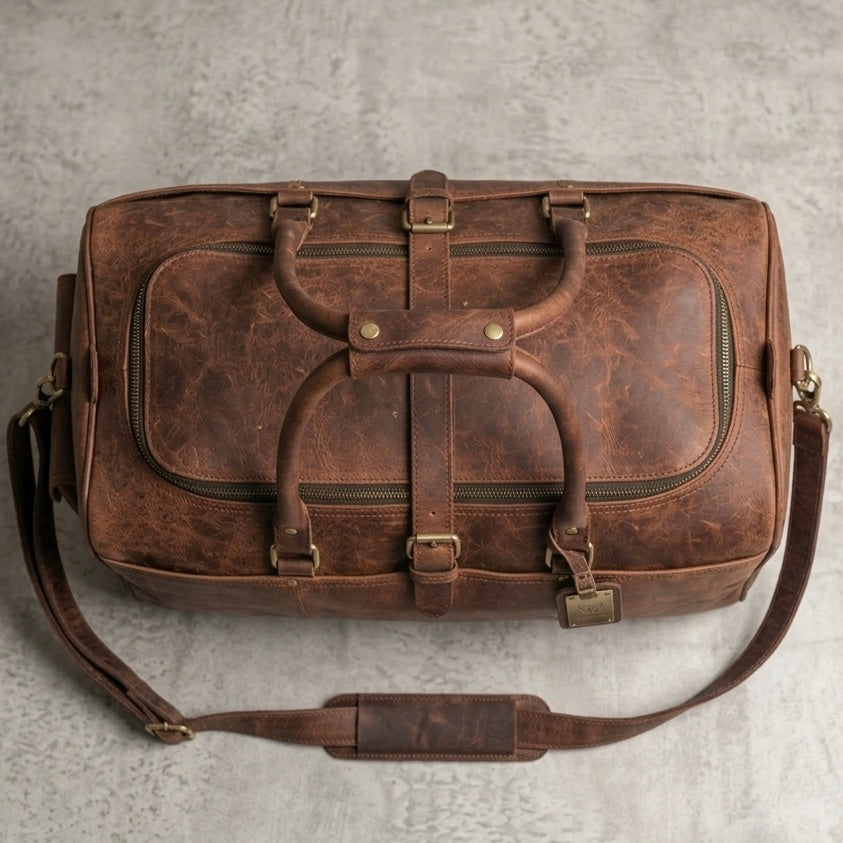 The Heritage 55L Full-Grain Leather Weekender