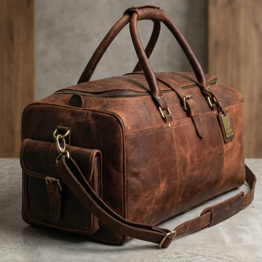 The Heritage 55L Full-Grain Leather Weekender