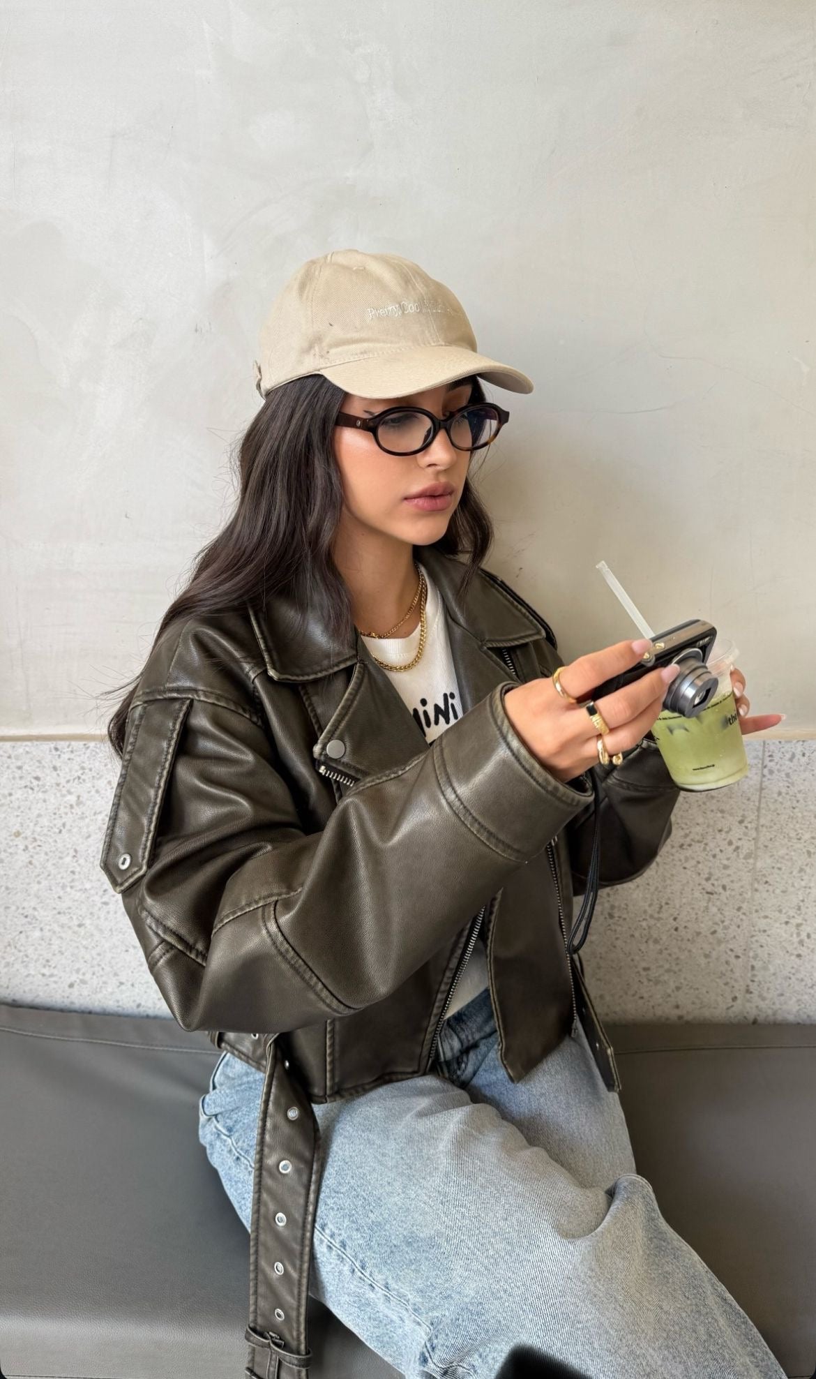 The Midnight Olive Moto Biker Jacket