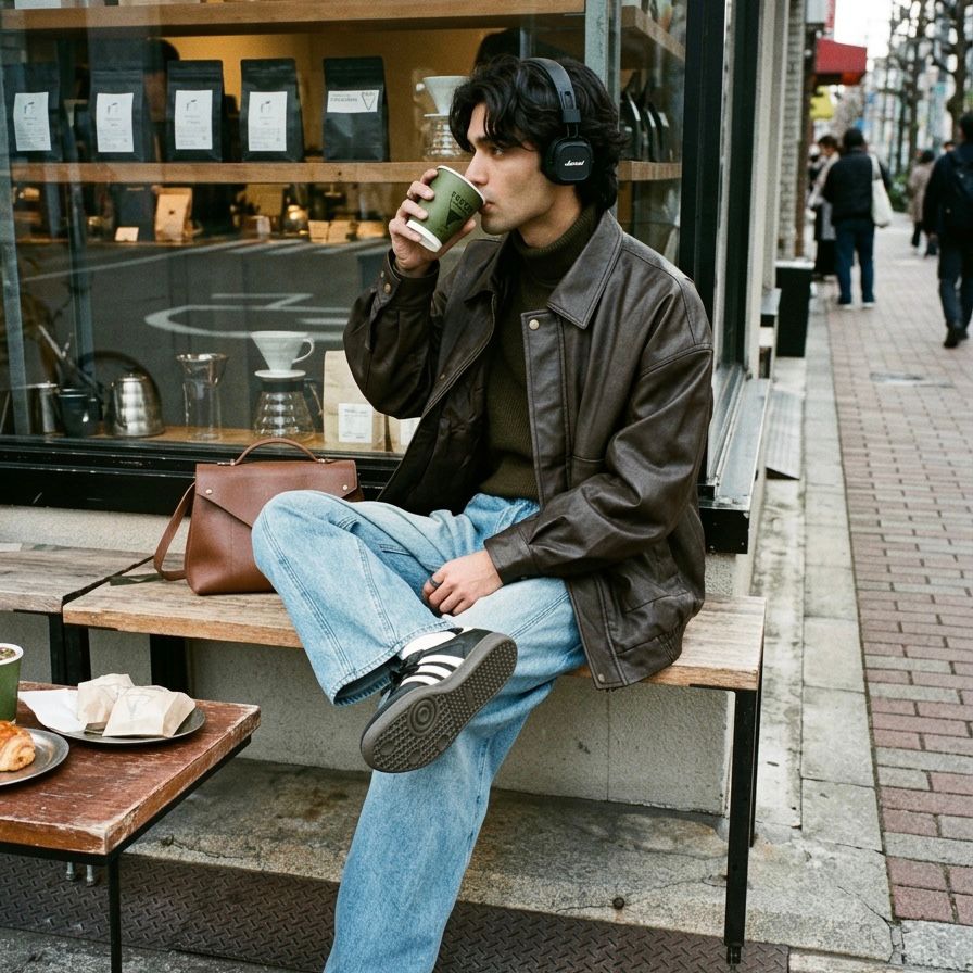 Heritage Oversized Leather Bomber Jacket – Coffee Brown