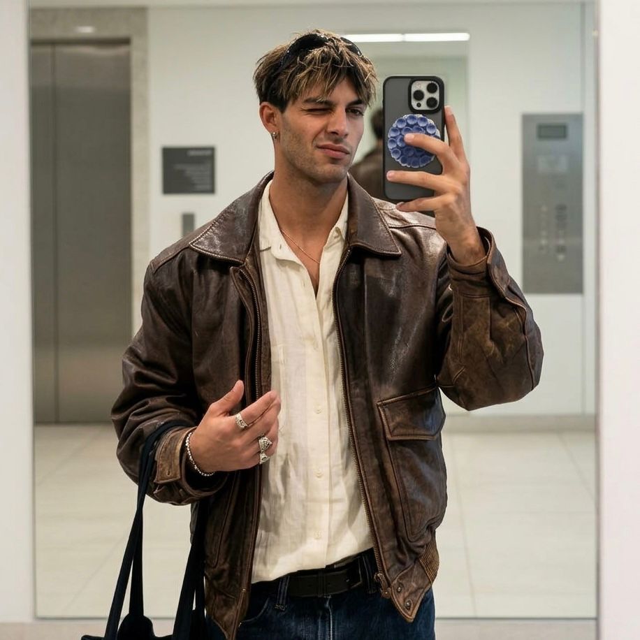 Burnished Espresso Leather Flight Jacket