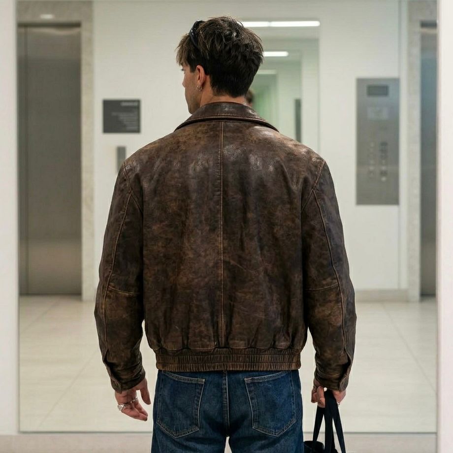 Burnished Espresso Leather Flight Jacket