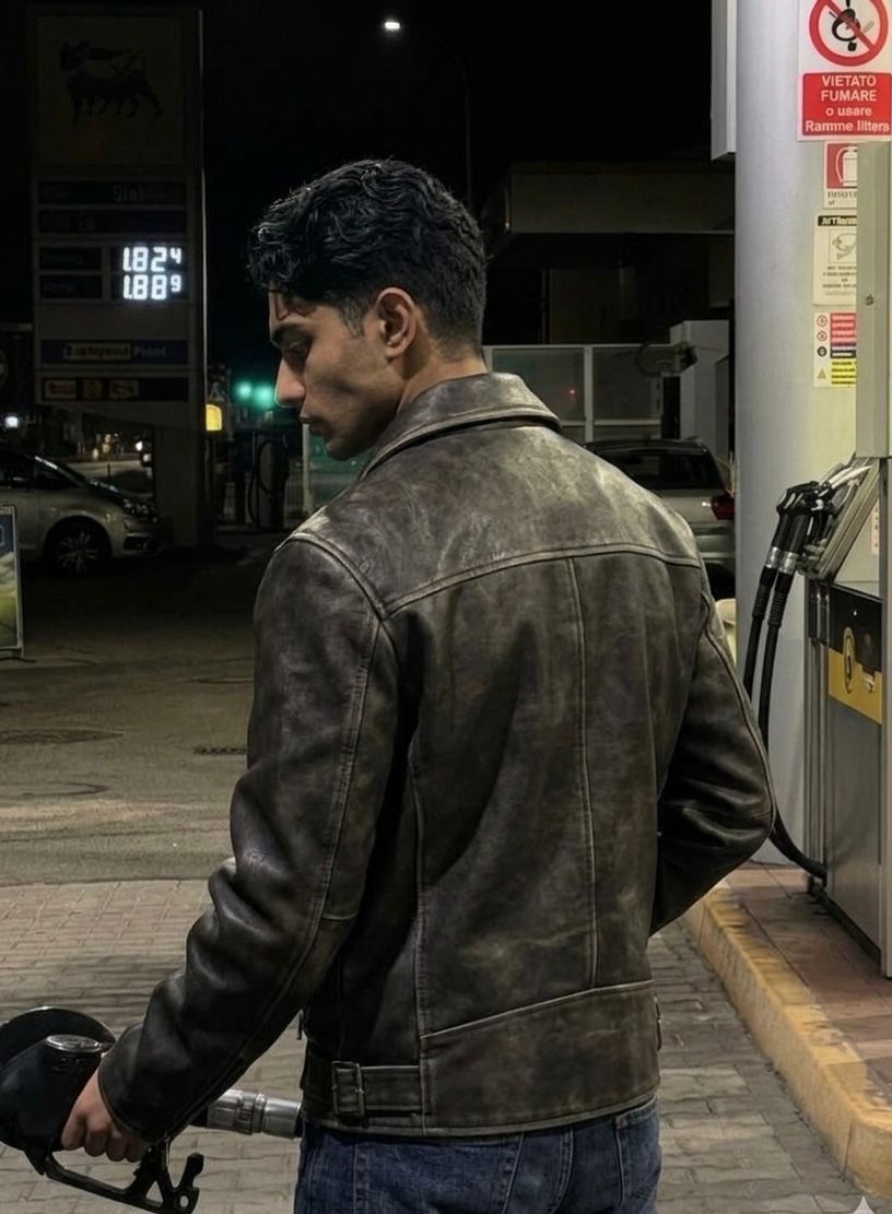 Avenue Burnished Leather Biker